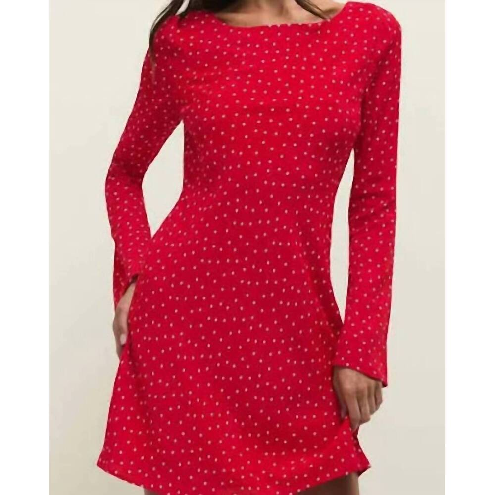 NEW Z SUPPLY campbell dot crepe dress in red